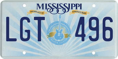 MS license plate LGT496