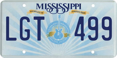 MS license plate LGT499