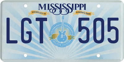 MS license plate LGT505