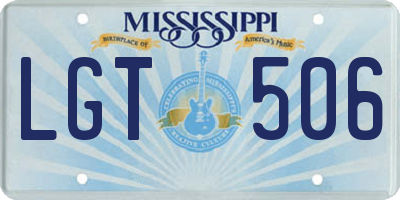 MS license plate LGT506