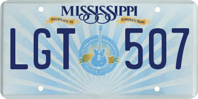 MS license plate LGT507