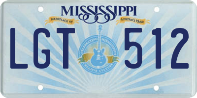 MS license plate LGT512
