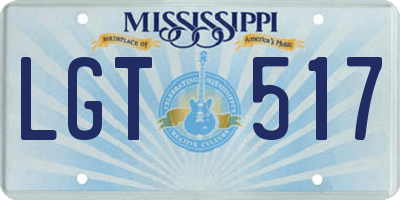 MS license plate LGT517