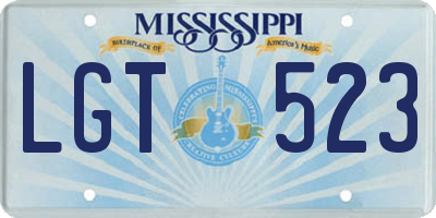 MS license plate LGT523