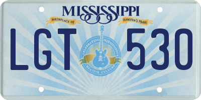 MS license plate LGT530