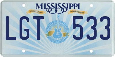 MS license plate LGT533