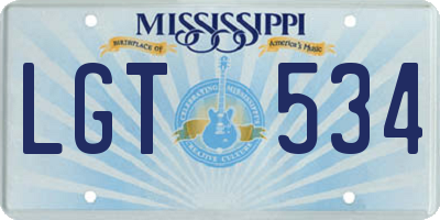 MS license plate LGT534