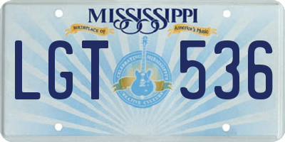 MS license plate LGT536