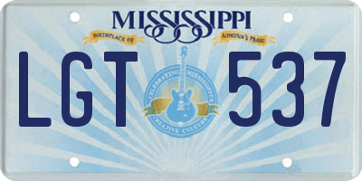 MS license plate LGT537