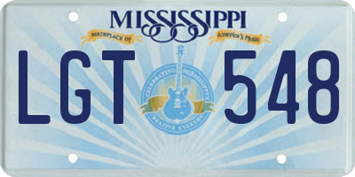MS license plate LGT548