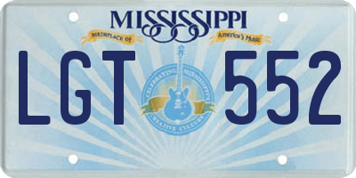 MS license plate LGT552