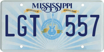 MS license plate LGT557