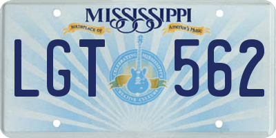 MS license plate LGT562