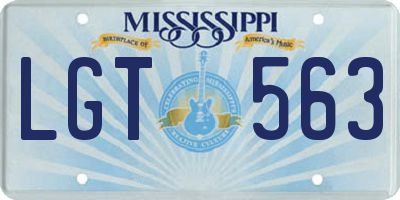 MS license plate LGT563
