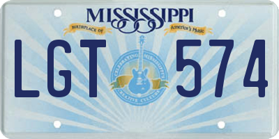MS license plate LGT574