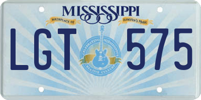 MS license plate LGT575