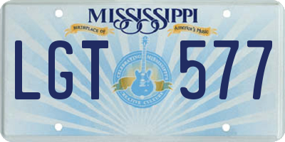 MS license plate LGT577