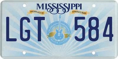 MS license plate LGT584
