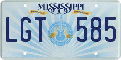 MS license plate LGT585