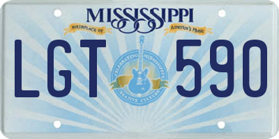 MS license plate LGT590