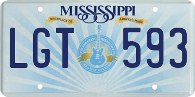 MS license plate LGT593