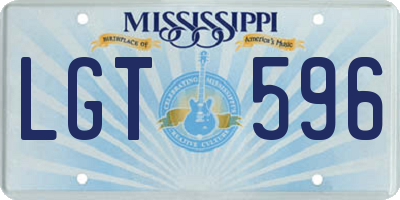 MS license plate LGT596