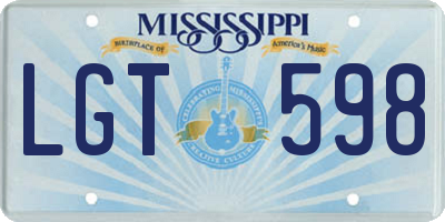 MS license plate LGT598