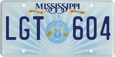 MS license plate LGT604