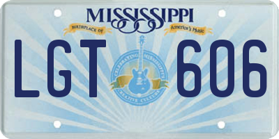MS license plate LGT606