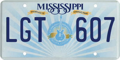 MS license plate LGT607