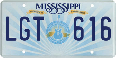 MS license plate LGT616