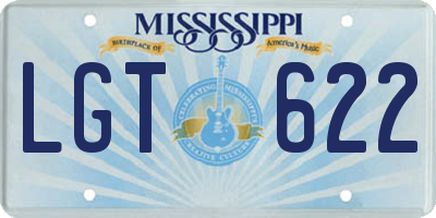 MS license plate LGT622