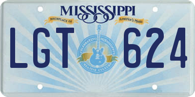 MS license plate LGT624