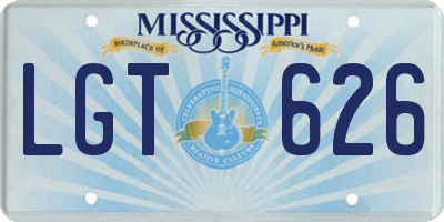 MS license plate LGT626