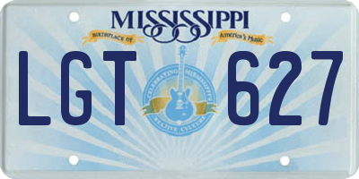 MS license plate LGT627