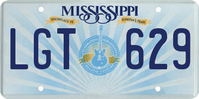 MS license plate LGT629