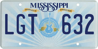 MS license plate LGT632