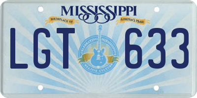 MS license plate LGT633