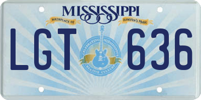 MS license plate LGT636