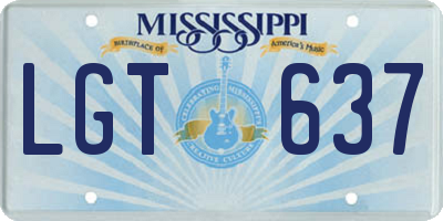 MS license plate LGT637