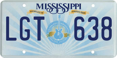 MS license plate LGT638