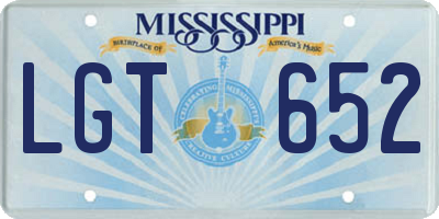 MS license plate LGT652