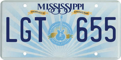MS license plate LGT655