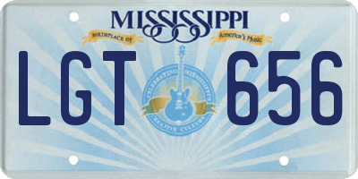 MS license plate LGT656