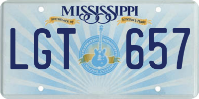 MS license plate LGT657