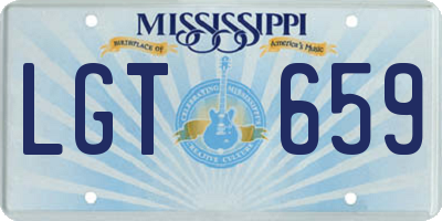 MS license plate LGT659