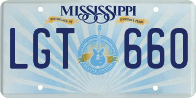 MS license plate LGT660