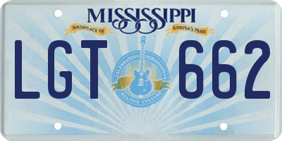 MS license plate LGT662