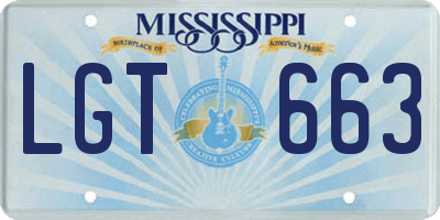 MS license plate LGT663