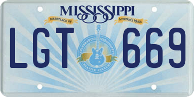 MS license plate LGT669